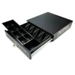 AVPos CASH-U285 Cassetto portamonete automatico da 41 cm - 5 posizioni per banconote - 8 posizioni per monete - RJ11 - Acciaio ad alta resistenza - Colore nero - immagine 2