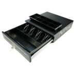 AVPos CASH-U285 Cassetto portamonete automatico da 41 cm - 5 posizioni per banconote - 8 posizioni per monete - RJ11 - Acciaio ad alta resistenza - Colore nero - immagine 3
