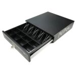 AVPos CASH-U285 Cassetto portamonete automatico da 41 cm - 5 posizioni per banconote - 8 posizioni per monete - RJ11 - Acciaio ad alta resistenza - Colore nero - immagine 4