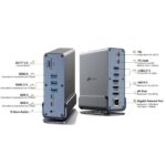 Leotec LEDS06 Docking Station USB C 15 in 1 - 2x HDMI 4K + DisplayPort - Power Delivery 100W - Ethernet Gigabit - 5x USB + USB C - Lettore SD e MicroSD - Jack 3,5 mm - Colore Grigio Alluminio - immagine 3