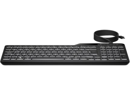 Tastiera USB retroilluminata HP 405 - 12 tasti programmabili - Retroilluminazione LED bianca a 3 livelli - Tasti silenziosi a profilo ribassato - Inclinazione regolabile - Resistente agli schizzi - Colore nero