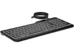 Tastiera USB retroilluminata HP 405 - 12 tasti programmabili - Retroilluminazione LED bianca a 3 livelli - Tasti silenziosi a profilo ribassato - Inclinazione regolabile - Resistente agli schizzi - Colore nero - immagine 2