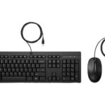 HP 225 Combo Tastiera e mouse USB G2 - Tasto Copilot - Piedini regolabili - Mouse ottico 1200 DPI - Plug & Play - Facile da pulire - Realizzato con materiale riciclato - Colore nero