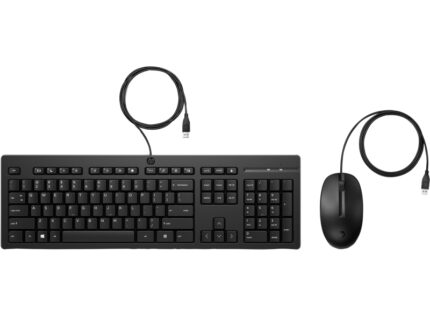HP 225 Combo Tastiera e mouse USB G2 - Tasto Copilot - Piedini regolabili - Mouse ottico 1200 DPI - Plug & Play - Facile da pulire - Realizzato con materiale riciclato - Colore nero
