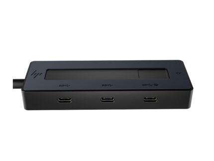 Hub multiporta HP 4K USB‑C - 4 porte USB‑C 10 Gbps - Alimentazione 65 W - Uscita video 4K tramite DisplayPort Alt Mode - Design compatto 50% plastica riciclata - Colore nero