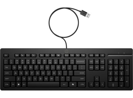HP 125 Tastiera USB G2 - Tasto Copilot IA - Piedini regolabili - Indicatori LED (Num/Caps) - Tasti a pulsante tipo plunger - Realizzata in plastica riciclata - Colore nero
