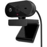 HP 325 Webcam Full HD 1080p - Grandangolo 66° - Microfono integrato - Correzione automatica della luce e dell'immagine - Rotazione a 360° e supporto per treppiede - USB‑A - Colore nero
