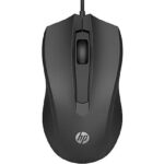 Mouse USB HP 105 - Sensore ottico 1600 DPI - Design ergonomico ambidestro - 3 pulsanti con rotellina di scorrimento - Leggero e resistente - Colore nero
