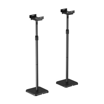 Aisens Pack Supporto universale da pavimento per altoparlanti - Altezza e larghezza regolabili - Girevole e inclinabile - Carico massimo 5 kg - Colore nero