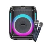 Coolsound Partybox Altoparlante Karaoke 8" - Bluetooth - 30W - Illuminazione RGB - 2 microfoni wireless inclusi - Ingresso per strumenti e microfoni aggiuntivi - Colore nero