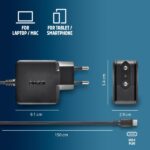 NGS GAN 45W‑C Caricatore da muro GaN 45W - USB‑C - PD3.0 PPS - Ricarica intelligente per laptop/tablet/smartphone - Protezione da sovraccarico e cortocircuiti - Cavo da 1,5 m - Colore nero - immagine 3