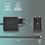NGS GAN 65W‑C Caricatore da muro GaN 65W - USB‑C - PD3.0 PPS - Ricarica intelligente per laptop/tablet/smartphone - Protezione da sovraccarico e cortocircuiti - Cavo da 1,5 m - Colore nero - immagine 3