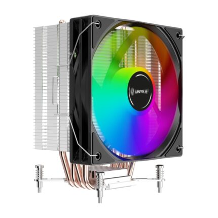 Unykach Unycool H41 ARGB Dissipatore CPU - Multisocket universale - Ventola 120 mm - Illuminazione ARGB - Colore nero