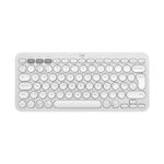Logitech Pebble Keys 2 K380s Tastiera wireless - Bluetooth + RF Logi Bolt - Tasti silenziosi a profilo ribassato - Easy‑Switch per 3 dispositivi - Formato Mini QWERTY - Batteria fino a 36 mesi - Colore bianco