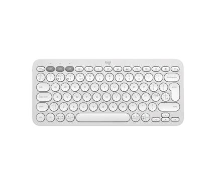 Logitech Pebble Keys 2 K380s Tastiera wireless - Bluetooth + RF Logi Bolt - Tasti silenziosi a profilo ribassato - Easy‑Switch per 3 dispositivi - Formato Mini QWERTY - Batteria fino a 36 mesi - Colore bianco