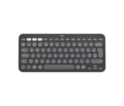 Logitech Pebble Keys 2 K380s Tastiera wireless - Bluetooth + RF Logi Bolt - Tasti silenziosi a profilo ribassato - Easy‑Switch per 3 dispositivi - Formato Mini QWERTY - Batteria fino a 36 mesi - Colore grafite