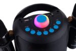 Daewoo DW3008 Altoparlante karaoke portatile Bluetooth 5.4 da 15 W - 2 microfoni wireless - Luci LED - Radio FM - USB/SD/Aux - Batteria 1800 mAh - Ricarica USB‑C - Maniglia per il trasporto e supporto per cellulare - Colore nero - immagine 3