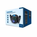 Daewoo DW3008 Altoparlante karaoke portatile Bluetooth 5.4 da 15 W - 2 microfoni wireless - Luci LED - Radio FM - USB/SD/Aux - Batteria 1800 mAh - Ricarica USB‑C - Maniglia per il trasporto e supporto per cellulare - Colore nero - immagine 4