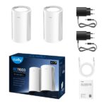 Cudy BE11000 Confezione da 2 sistemi WiFi 7 Mesh 2.5G tri-band - Tecnologia MLO - Server e client VPN - Ethernet 2.5Gbps - fino a 200 dispositivi - Controllo cloud con app - 116x202 mm - Colore bianco - immagine 3