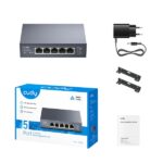 Cudy Switch non gestito a 5 porte RJ45 - Capacità di commutazione 25 Gbps - Indicatori LED - Funzione di monitoraggio IGMP - Prevenzione dei loop - 119 x 85 x 28 mm - Colore nero - immagine 3