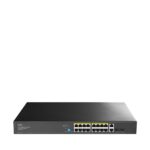 Cudy Switch 20 porte - Capacità di commutazione 40 Gbps - 16x RJ45 PoE+ - 2x RJ45 GbE - 2x Gigabit SFP - Riavvio automatico - Indicatori LED - 440x180x44 mm - Colore nero