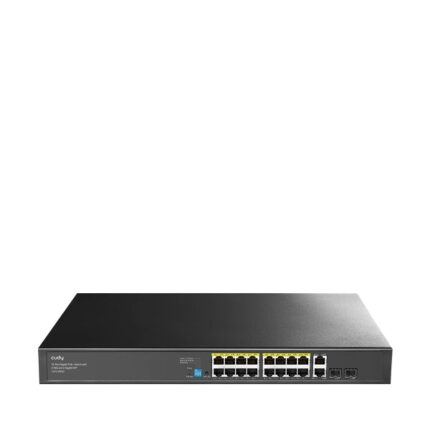 Cudy Switch 20 porte - Capacità di commutazione 40 Gbps - 16x RJ45 PoE+ - 2x RJ45 GbE - 2x Gigabit SFP - Riavvio automatico - Indicatori LED - 440x180x44 mm - Colore nero