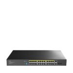 Cudy Switch 28 porte - Capacità di commutazione 56 Gbps - 24x RJ45 PoE+ - 2x RJ45 GbE - 2x Gigabit SFP - Riavvio automatico - Indicatori LED - 440x180x44 mm - Colore nero
