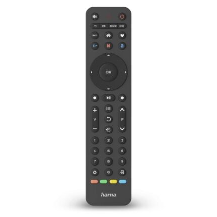 Hama Telecomando per TV - Universale - Portata 10 m - 43 pulsanti - Accesso diretto alle piattaforme di streaming - Consente 4 dispositivi simultanei - 20