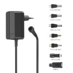 Hama Alimentatore multi-dispositivo - Potenza 12 W - Indicatore LED - 7 adattatori - Intensità massima 1 A - Tensione regolabile - Colore nero