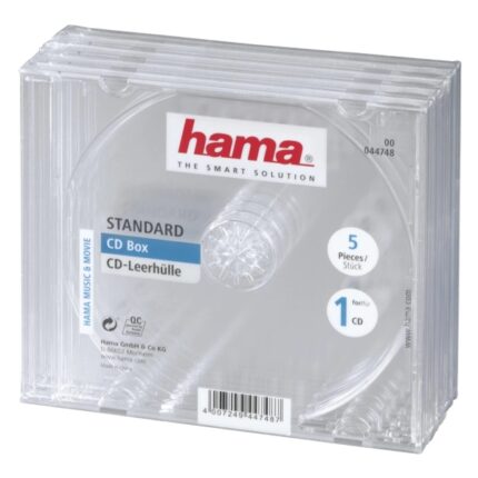 Hama Confezione da 5 custodie vuote per CD/DVD - Polistirolo - 14x12