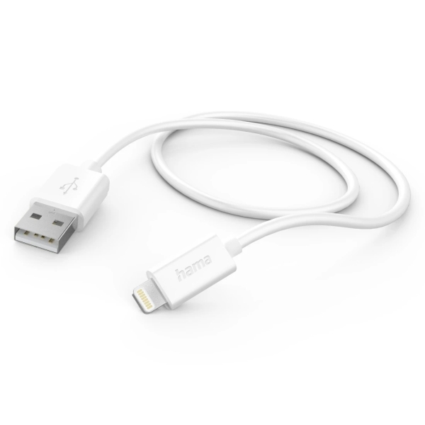 Cavo di ricarica Hama - USB-A maschio - Ligthning - Lunghezza 1 m - Colore bianco Cavo di ricarica Hama - USB-A maschio - Ligthning - Lunghezza 1 m - Colore bianco