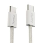 Cavo USB-C maschio Hama Fabric - Potenza massima 60 W - Lunghezza 1 m - Nylon - Velocità fino a 480 Mbps - Schermato - Colore beige - immagine 2