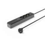 Hama Presa multipla con 6 prese - Cavo 1,4 m - 3x Schuko - 2x USB-C - 1x USB-A - Interruttore di accensione - Spina Schuko angolata - Power Delivery - 4,4x6x33 cm - Colore nero e grigio - immagine 4