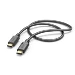 Cavo USB-C maschio Hama - Potenza massima 60 W - Lunghezza 1 m - Velocità fino a 480 Mbps - Placcato in oro - Colore nero - immagine 2