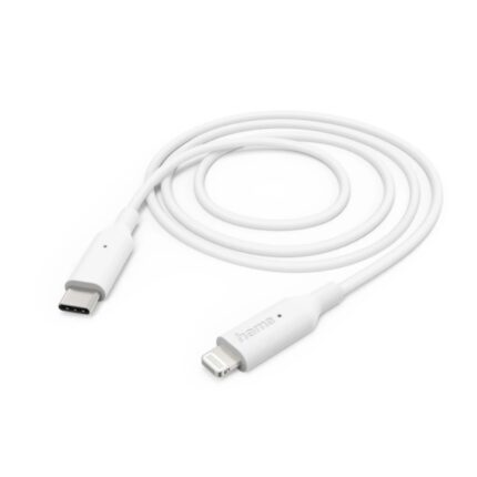 Cavo di ricarica Hama - USB-C maschio - Lightning - Lunghezza 1 m - Velocità fino a 480 Mbps - Nichelato - Colore bianco