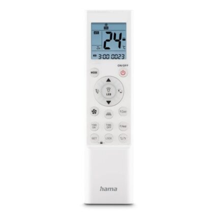 Hama Telecomando per climatizzatore - Universale - Supporto a parete incluso - Display LCD - Timer - Portata 5 m - 16 pulsanti - Colore bianco
