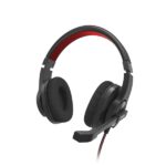 Hama Hs-USB400 V2 Cuffie con microfono omnidirezionale - Cavo da 2 m - Archetto regolabile - Cuscinetti in rete - Colore nero e rosso