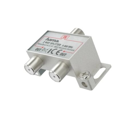 Hama Essential Splitter per antenna - 1 ingresso F femmina - 2 uscite F femmina - Colore argento