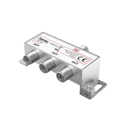 Hama Essential Splitter per antenna - 1 ingresso F femmina - 3 uscite F femmina - Colore argento