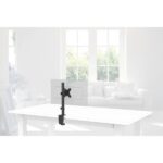 Supporto da tavolo Hama per monitor da 13 a 32" - Capacità 10 kg - Inclinazione di 45º - Consente una rotazione di 180º - Altezza regolabile - Acciaio - VESA 100x100 - 11,4x14,46x40,6 cm - Colore nero - immagine 5