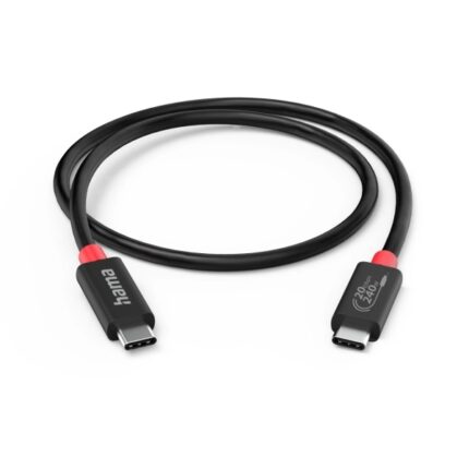 Cavo USB-C maschio Hama Essential - Potenza massima 240 W - Lunghezza 2 m - Velocità fino a 20 Gbps - Doppia schermatura - Colore nero