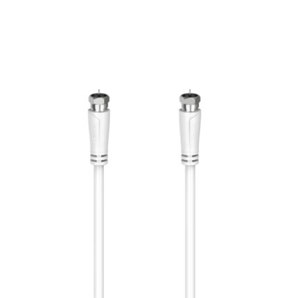 Cavo coassiale per antenna Hama Essential - Lunghezza 3 m - Connettore F maschio - Doppia schermatura - Schermatura 90 dB - Impedenza 75 Ohm - Colore bianco