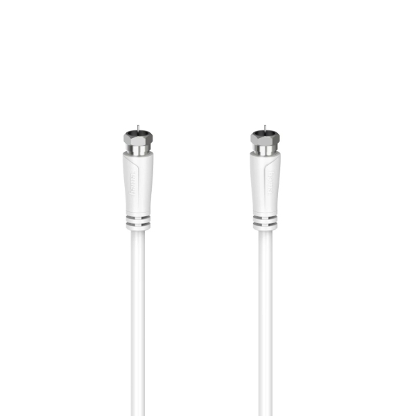 Cavo coassiale per antenna Hama Essential - Lunghezza 3 m - Connettore F maschio - Doppia schermatura - Schermatura 90 dB - Impedenza 75 Ohm - Colore bianco Cavo coassiale per antenna Hama Essential - Lunghezza 3 m - Connettore F maschio - Doppia schermatura - Schermatura 90 dB - Impedenza 75 Ohm - Colore bianco