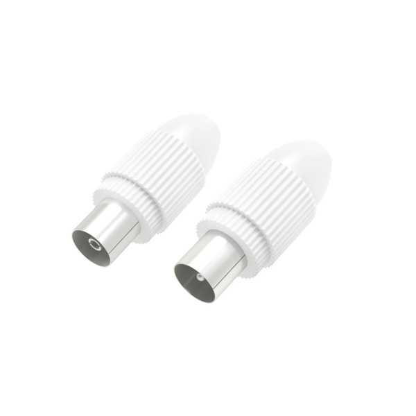 Hama Essential Set di connettori coassiali - Maschio e femmina - Adatto per cavi tra 5 e 7 mm - Fissaggio con pinza - Colore bianco Hama Essential Set di connettori coassiali - Maschio e femmina - Adatto per cavi tra 5 e 7 mm - Fissaggio con pinza - Colore bianco