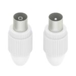 Hama Essential Set di connettori coassiali - Maschio e femmina - Adatto per cavi tra 5 e 7 mm - Fissaggio con pinza - Colore bianco - immagine 2