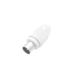Hama Essential Connettore coassiale maschio - Adatto per cavi tra 5 e 7 mm - Fissaggio con pinza - Colore bianco