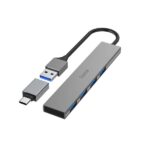 Hama Prime Hub USB 3.2 - Cavo USB-A integrato da 15 cm - USB-A femmina x4 - Adattatore da USB-A a USB-C - 10