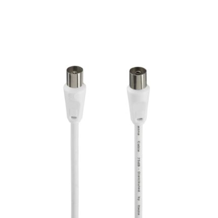Hama Entry Cavo coassiale per antenna maschio/femmina - Lunghezza 3 m - Schermatura 75 dB - Impedenza 75 Ohm - Colore bianco
