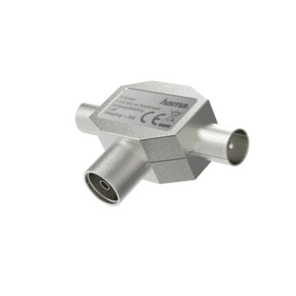 Hama Essential Splitter per antenne - Coassiale femmina - Coassiale maschio x2 - Metallico - Colore argento