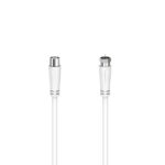5 m - Connettore F maschio - Doppia schermatura - Schermatura 90dB - Impedenza 75Ohm - Colore bianco